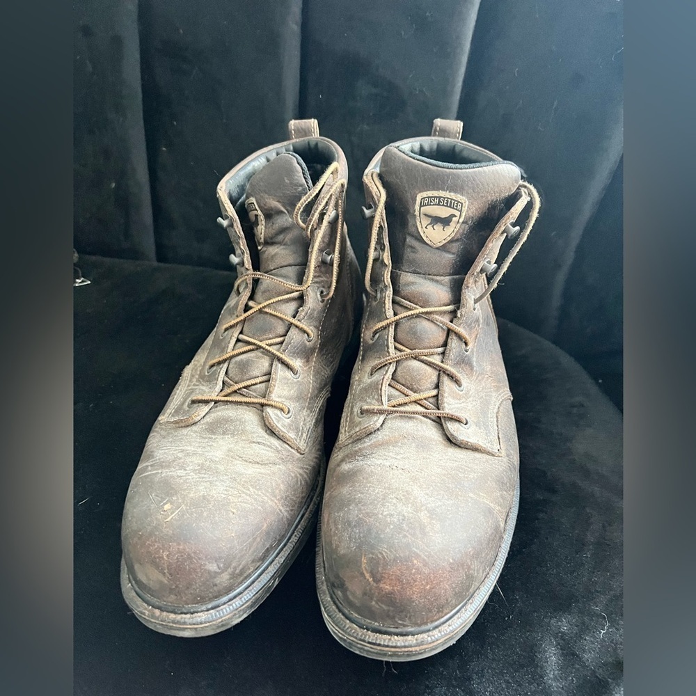 Brown Leather Men's Work Boots- Steel Toe